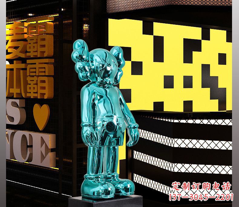 潍坊不锈钢蓝色机器人雕塑引领未来的艺术品