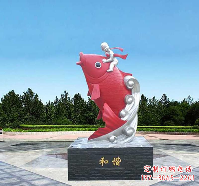 潍坊不锈钢鲤鱼雕塑精美绝伦