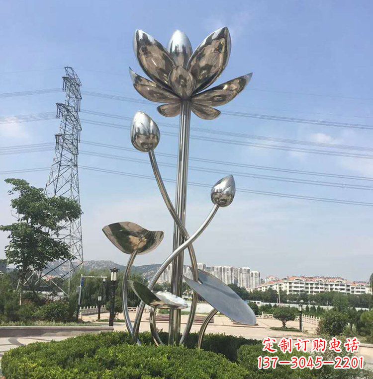 潍坊不锈钢莲花雕塑美丽的象征