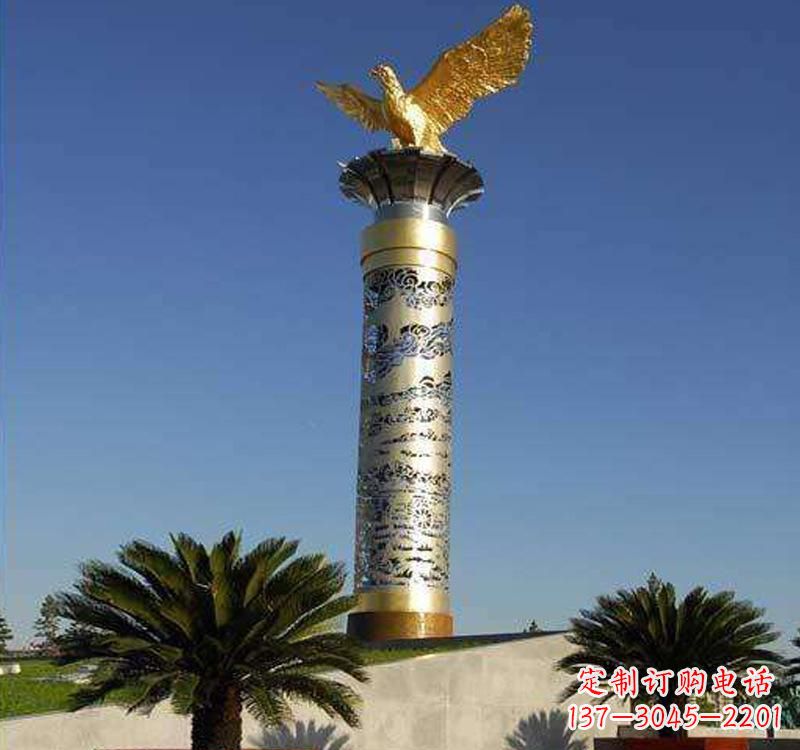 潍坊不锈钢龙柱雕塑把神秘的传统融入现代
