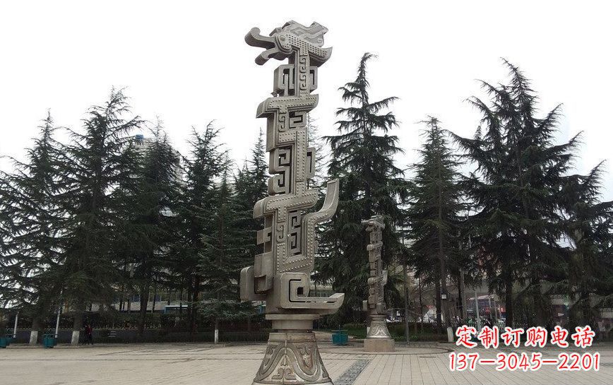 潍坊不锈钢龙柱雕塑引领公共景观
