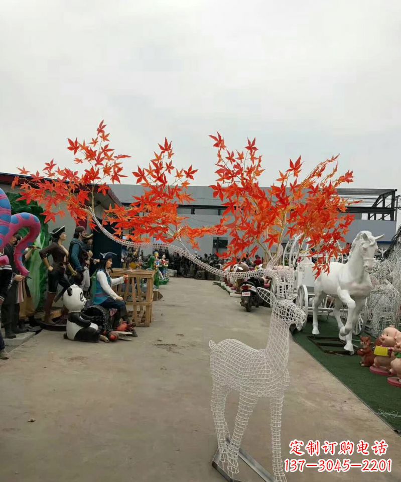 潍坊不锈钢麋鹿雕塑精美的艺术品