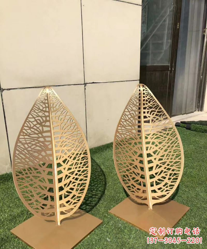 潍坊不锈钢树叶雕塑,精致典雅
