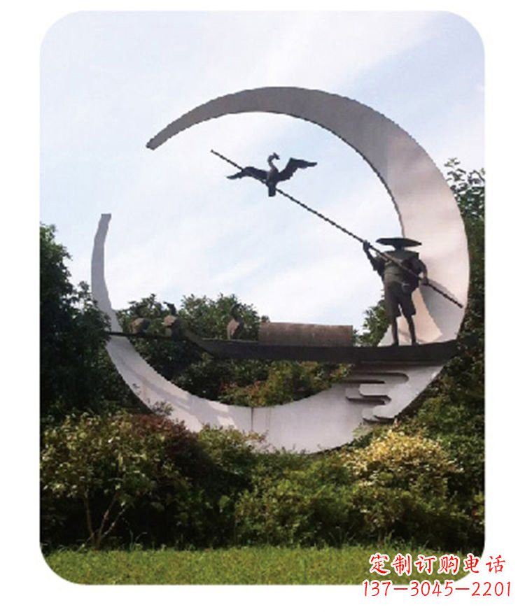 潍坊不锈钢鸬鹚雕塑