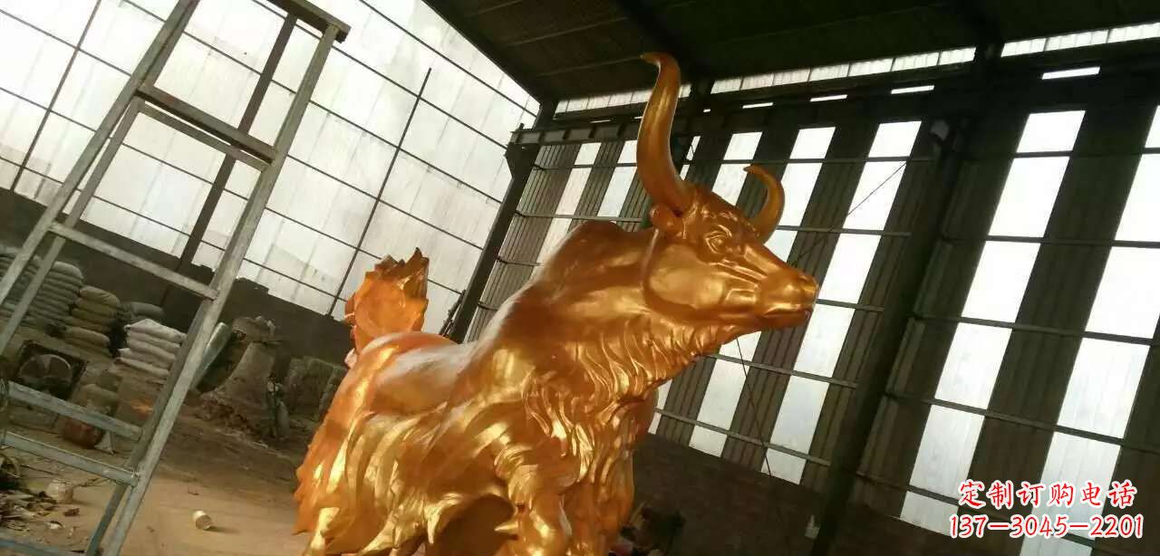 潍坊精美不锈钢牦牛钛金雕塑