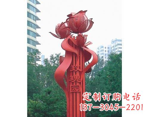 潍坊不锈钢玫瑰雕塑精美艺术之美