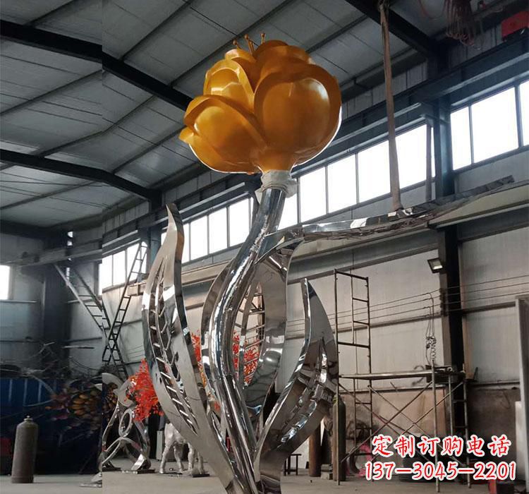 潍坊不锈钢玫瑰花雕塑一款非凡的艺术品