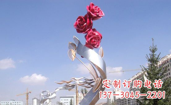 潍坊不锈钢玫瑰雕塑精致的艺术之美