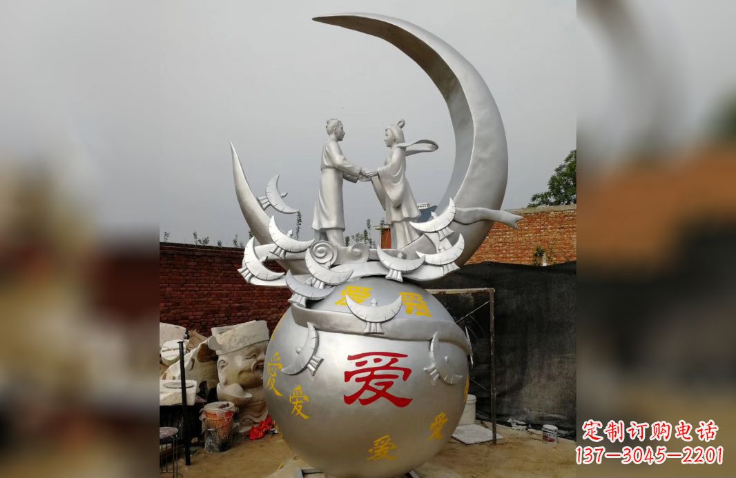 潍坊不锈钢牛郎织女雕塑爱情永存