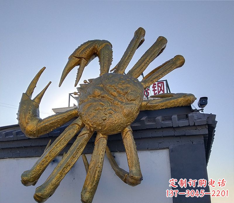 潍坊不锈钢螃蟹雕塑精美而又经久不衰