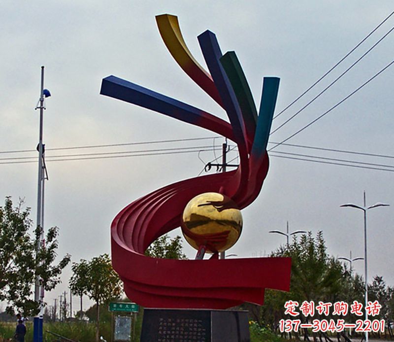 潍坊不锈钢飘带雕塑艺术与自然的完美结合