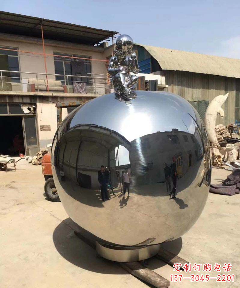 潍坊精美不锈钢苹果雕塑