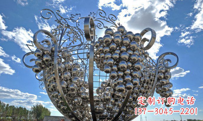 潍坊不锈钢葡萄雕塑精致美观、经久耐用