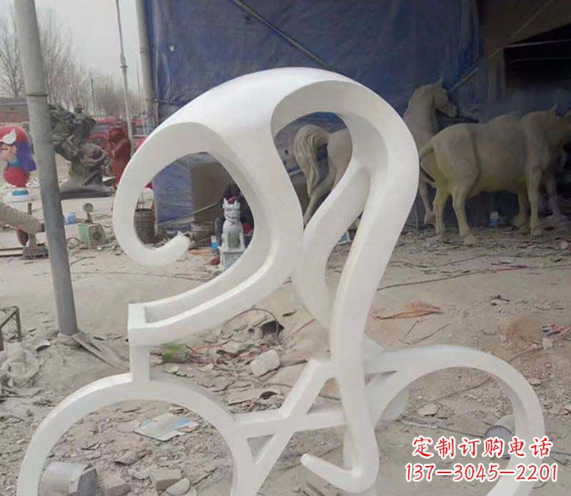 潍坊不锈钢自行车雕塑——景观的点缀