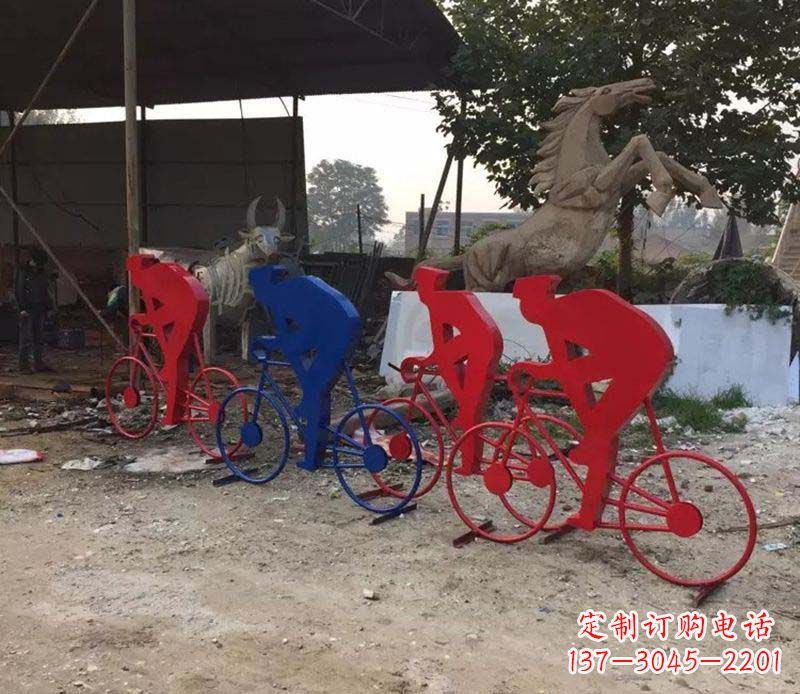 潍坊不锈钢骑自行车雕塑一种经典的艺术形式