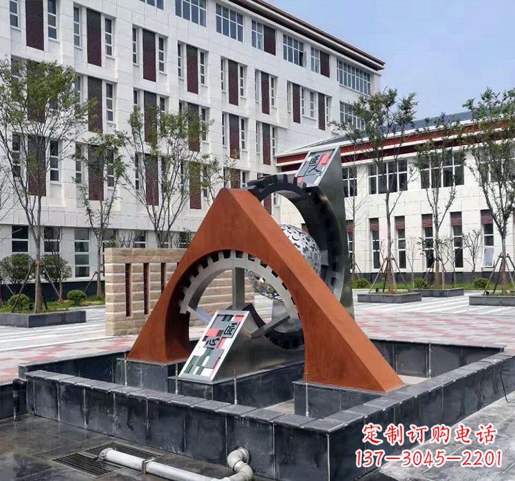 潍坊不锈钢齿轮雕塑精湛工艺展现匠心