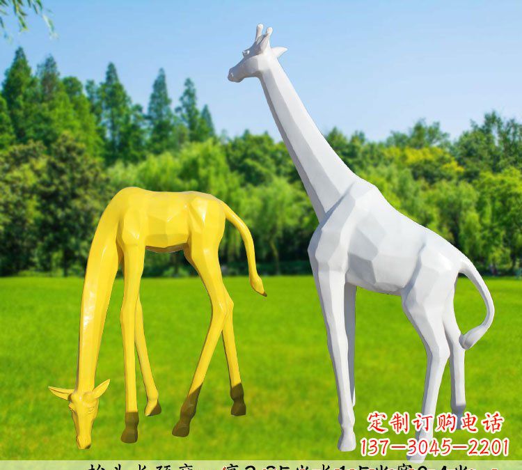 潍坊不锈钢长颈鹿雕塑完美结合美丽与耐久