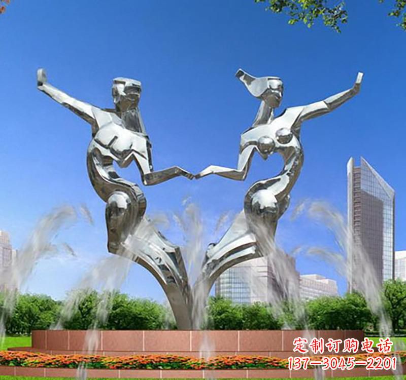 潍坊不锈钢情侣雕塑浪漫永恒的象征