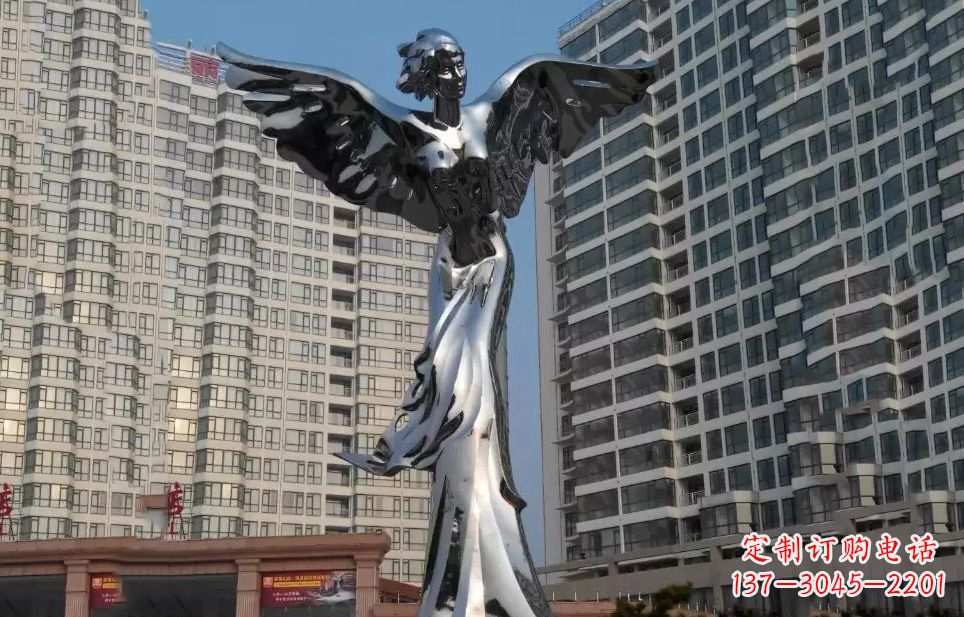 潍坊不锈钢天使雕塑传递着美丽与希望