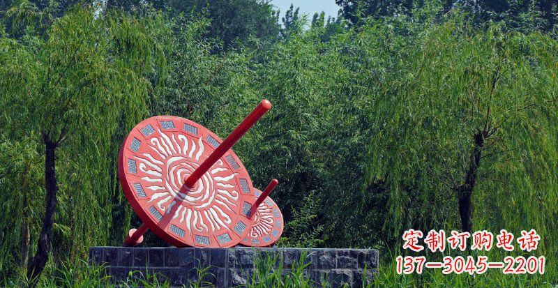 潍坊不锈钢日晷校园雕塑点亮校园时光