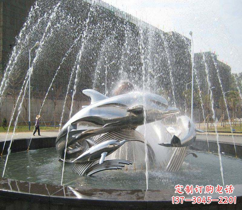 潍坊不锈钢商场大型景观鱼喷泉展现雕塑之美