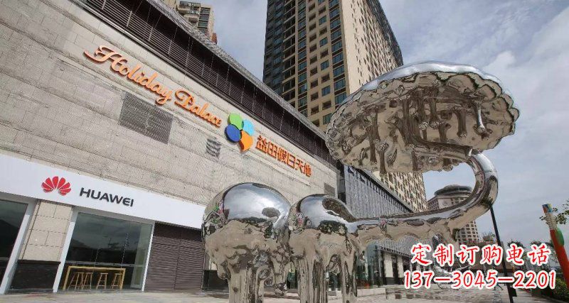 潍坊不锈钢门前的大象雕塑