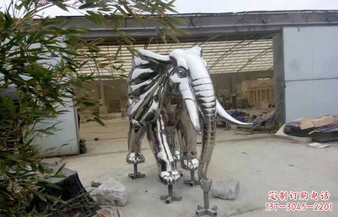 潍坊大象雕塑——装饰不锈钢售楼部