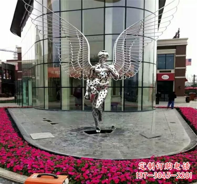 潍坊不锈钢天使雕塑传递着爱的美丽