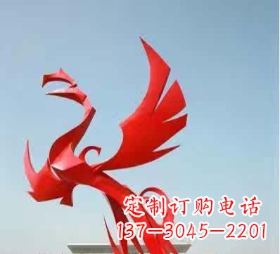 潍坊不锈钢铁艺凤凰雕塑美丽的象征