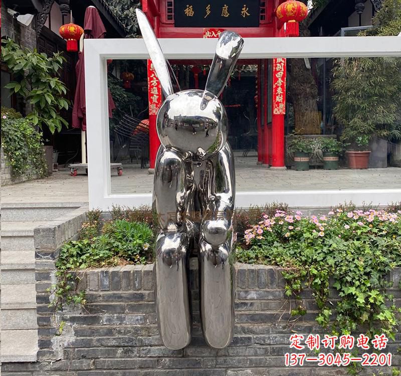 潍坊不锈钢兔子雕塑精美的艺术作品