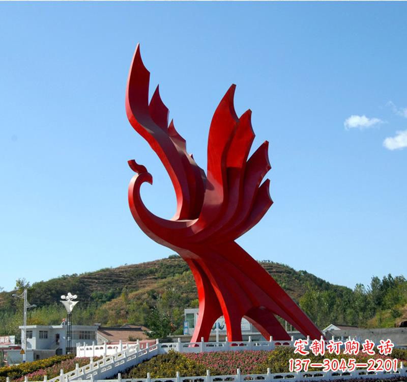 潍坊不锈钢现代凤凰雕塑——给都市带来灵动之美