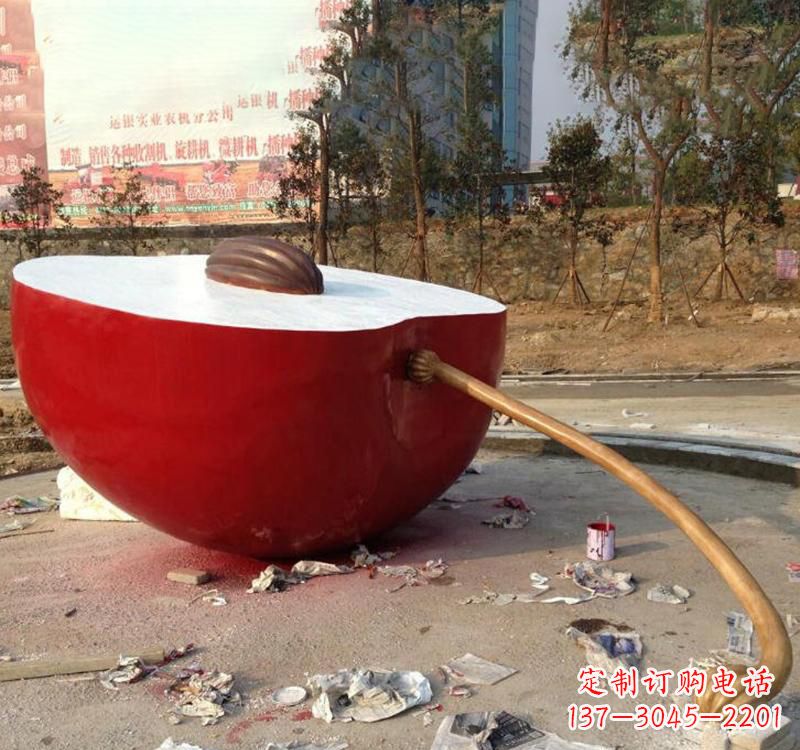 潍坊不锈钢苹果雕塑美丽与现代的融合