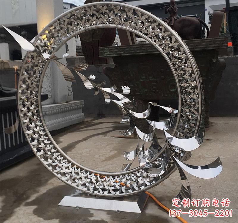 潍坊不锈钢现代圆环雕塑——铸就艺术精粹
