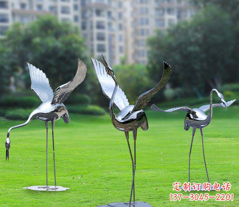 潍坊不锈钢仙鹤雕塑展现传统文化风采