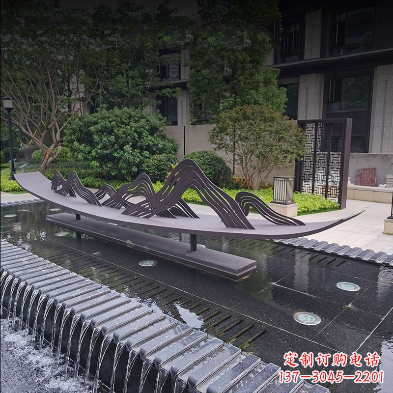 潍坊精美的不锈钢小船假山