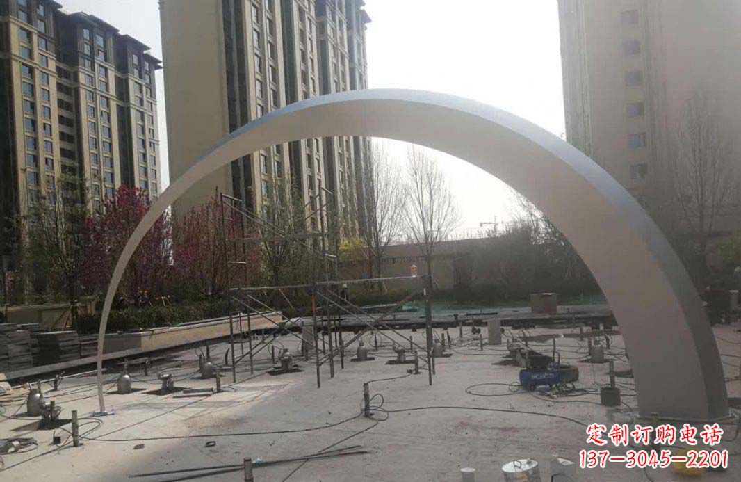 潍坊不锈钢小区拱门雕塑美化环境