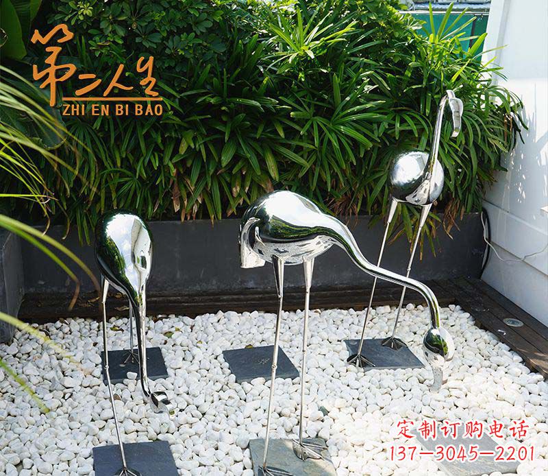 潍坊不锈钢仙鹤雕塑象征着吉祥和美景
