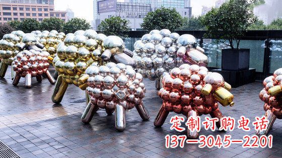 潍坊不锈钢小羊肖恩抽象动物雕塑