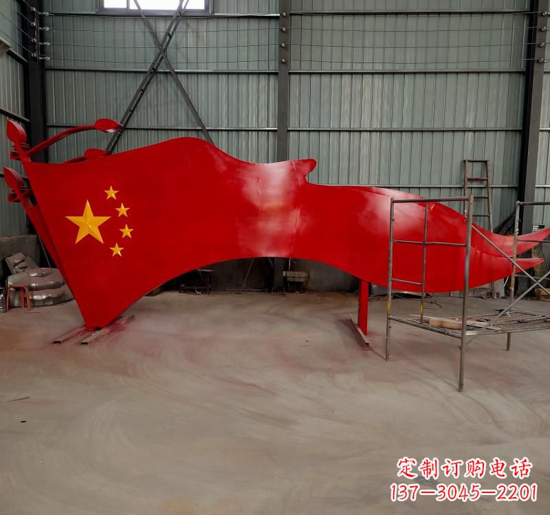 潍坊不锈钢校园党旗雕塑传承红色基因