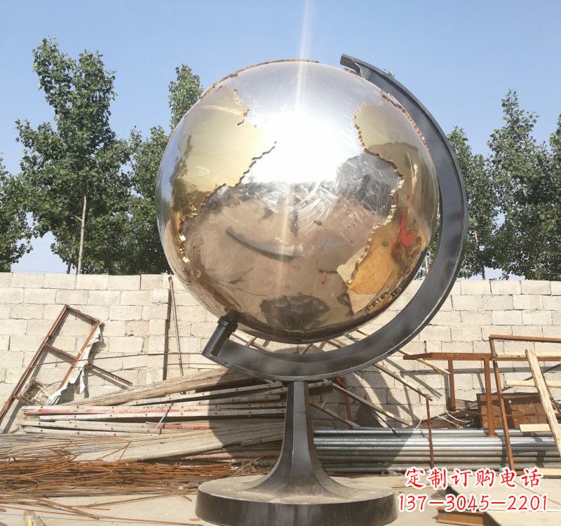 潍坊不锈钢校园地球仪雕塑校园精神体现