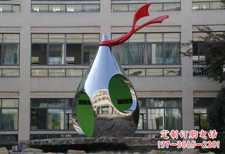 潍坊不锈钢校园水滴雕塑
