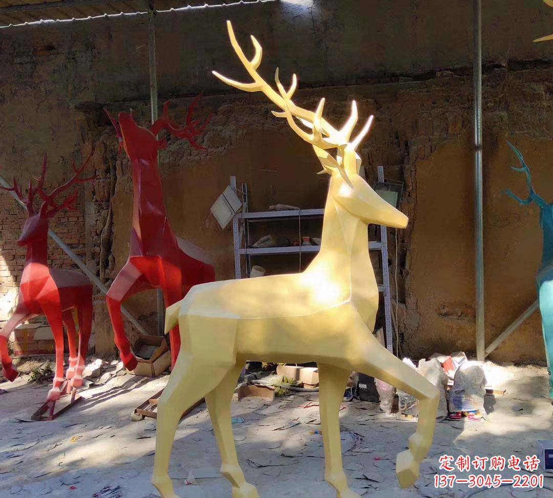 潍坊新款仿真不锈钢小鹿雕塑