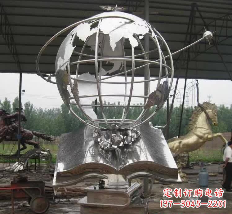 潍坊不锈钢地球仪雕塑精美的自然之美