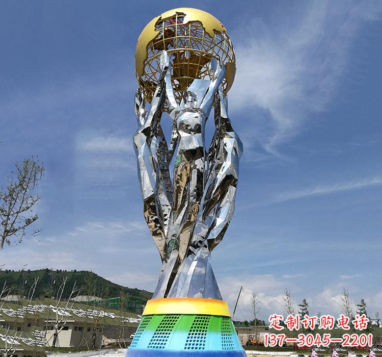 潍坊不锈钢艺术地球仪雕塑精美的艺术装置