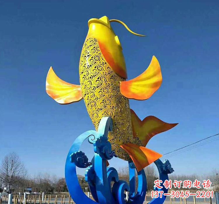 潍坊不锈钢艺术鲤鱼雕塑艺术之美与生活之灵