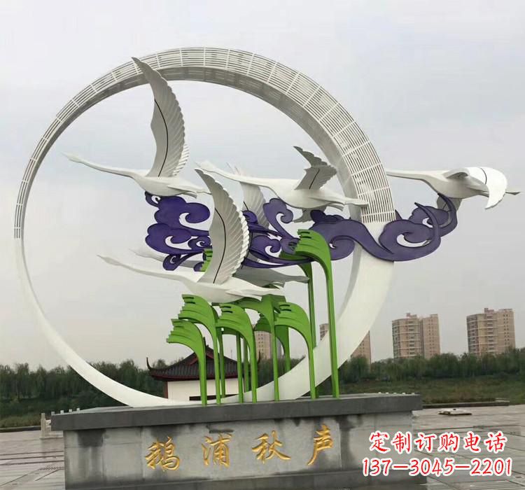 潍坊不锈钢艺术——仙鹤雕塑