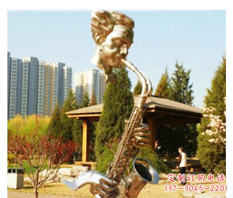 潍坊不锈钢萨克斯雕塑精美而又抒情