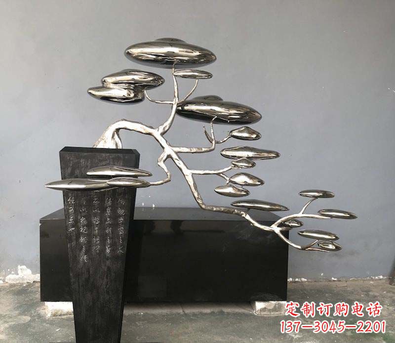 潍坊不锈钢迎客松雕塑雕塑带来的美丽