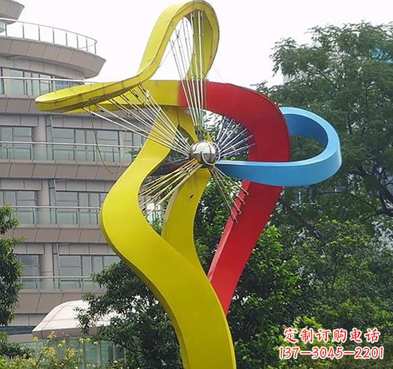潍坊不锈钢风车雕塑——烤漆之美