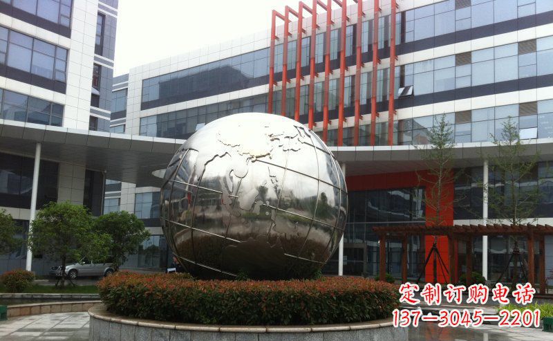 潍坊不锈钢圆球地球雕塑描绘地球的美丽
